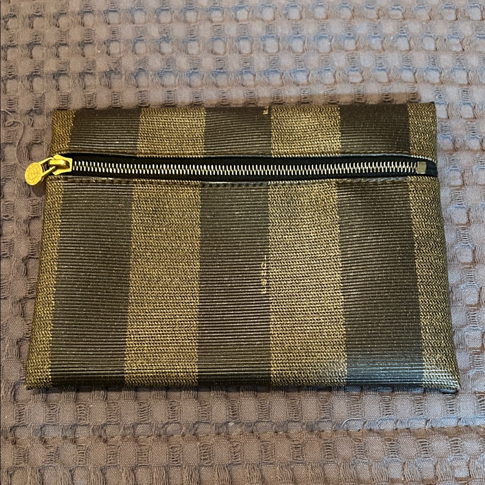 Fendi Pequin Zippered Pouch
6.5” wide
5” high